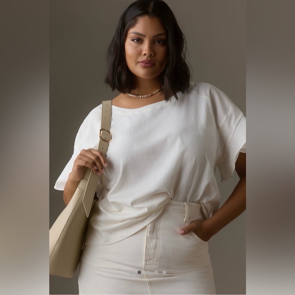 Anthropologie Faux Leather Bucket Tote - Picture 2 of 8